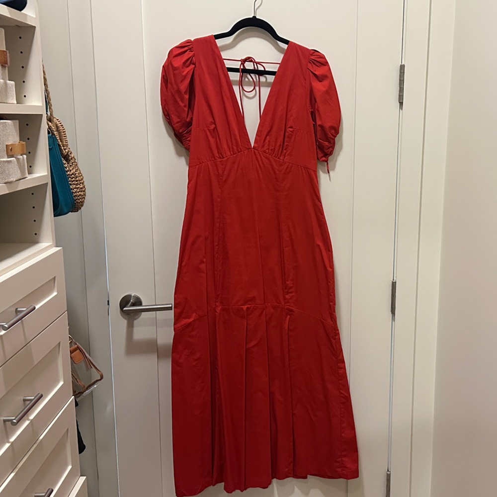 Abercrombie & Fitch Bold Red Midi Dress - Picture 3 of 6